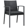 vidaXL Poly Rattan/Steel/Tempered Glass Medium Garden Dining Set in Black