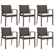 vidaXL Garden Dining Set in Brown/Black/Cream White