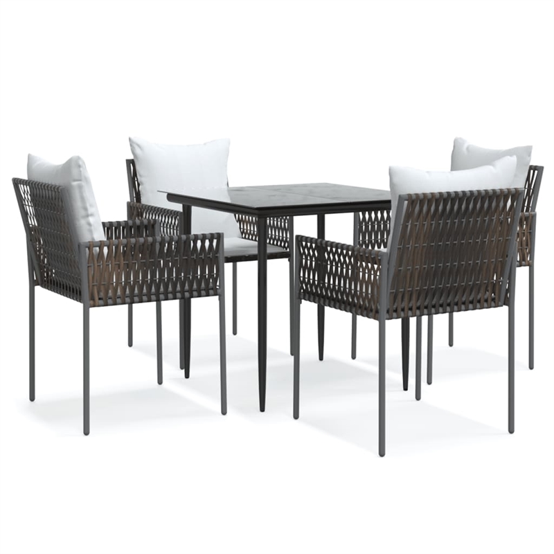 vidaXL Garden Dining Set in Brown/Black/Cream White