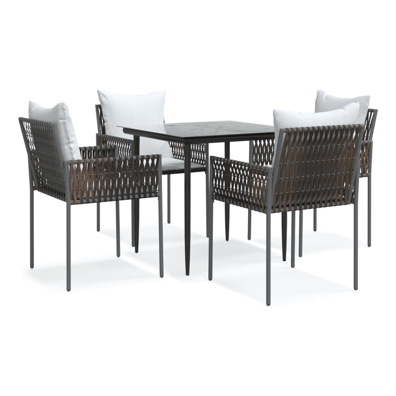 vidaXL Garden Dining Set in Brown/Black/Cream White