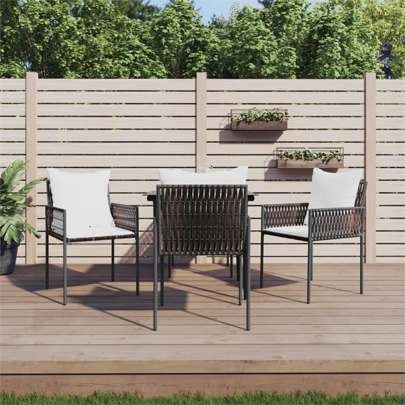 vidaXL Garden Dining Set in Brown/Black/Cream White