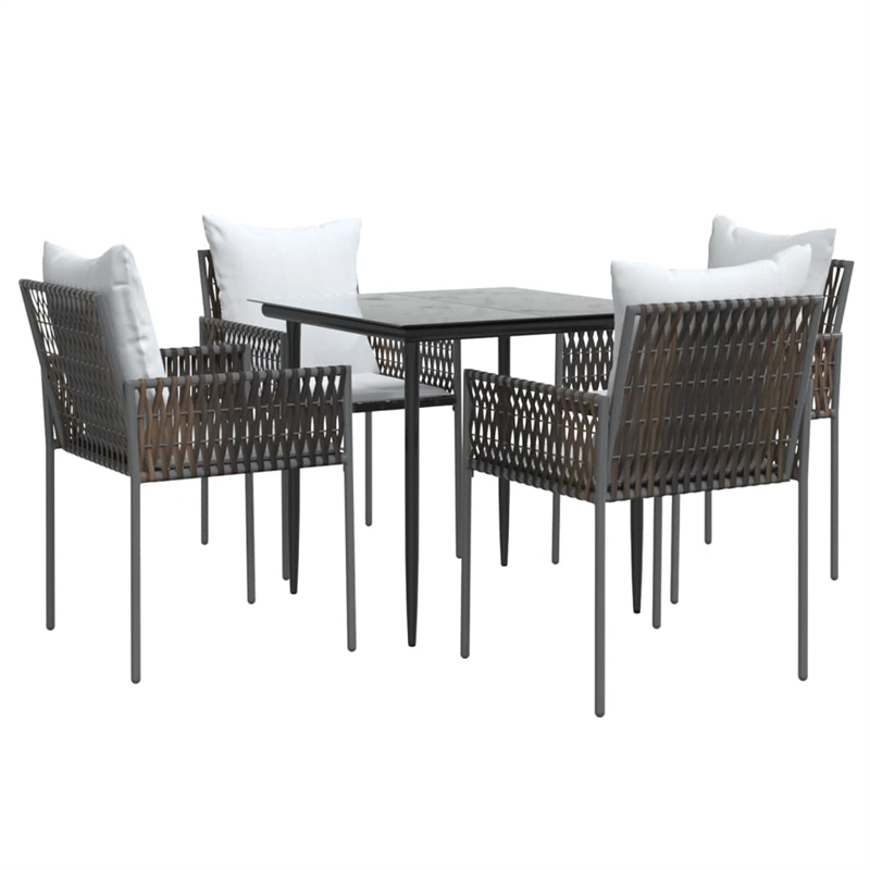 vidaXL Garden Dining Set in Brown/Black/Cream White