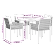 vidaXL Garden Dining Set in Brown/Black/Cream White