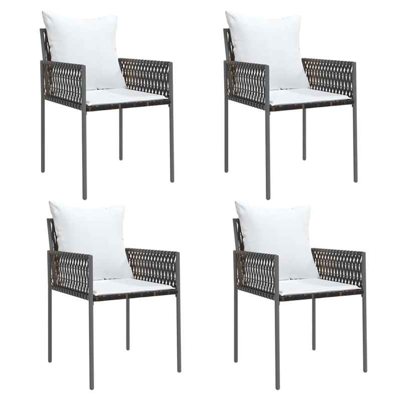 vidaXL Garden Dining Set in Brown/Black/Cream White