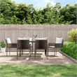 vidaXL Garden Dining Set in Brown/Cream White/Black