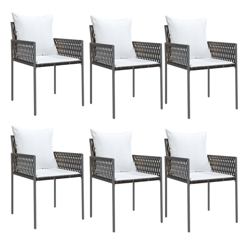 vidaXL Garden Dining Set in Brown/Cream White/Black