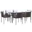 vidaXL Garden Dining Set in Brown/Cream White/Black