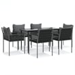 vidaXL Poly Rattan Medium Durable Garden Dining Set in Black
