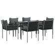 vidaXL Poly Rattan Medium Durable Garden Dining Set in Black