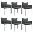 vidaXL Poly Rattan Medium Durable Garden Dining Set in Black