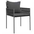 vidaXL Poly Rattan Medium Durable Garden Dining Set in Black