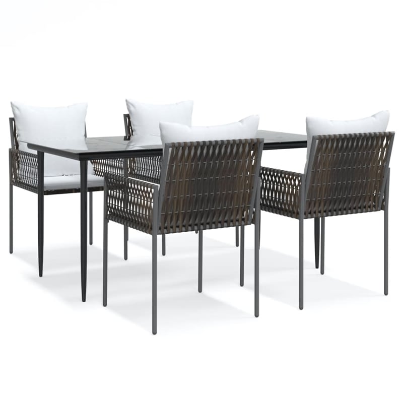 vidaXL Garden Dining Set in Brown/Black/Cream White