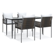 vidaXL Garden Dining Set in Brown/Black/Cream White