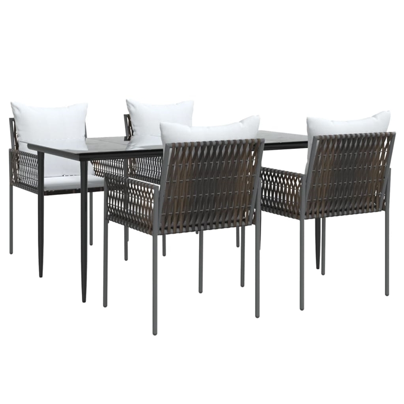 vidaXL Garden Dining Set in Brown/Black/Cream White