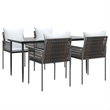 vidaXL Garden Dining Set in Brown/Black/Cream White