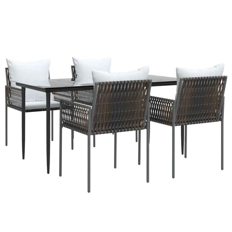 vidaXL Garden Dining Set in Brown/Black/Cream White