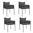 vidaXL Powder-Coated Steel 6-Seater Durable Garden Dining Set in Black