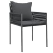 vidaXL Powder-Coated Steel 6-Seater Durable Garden Dining Set in Black