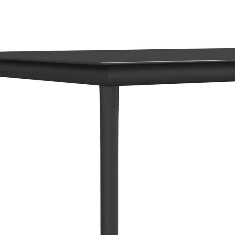 vidaXL Powder-Coated Steel 6-Seater Durable Garden Dining Set in Black