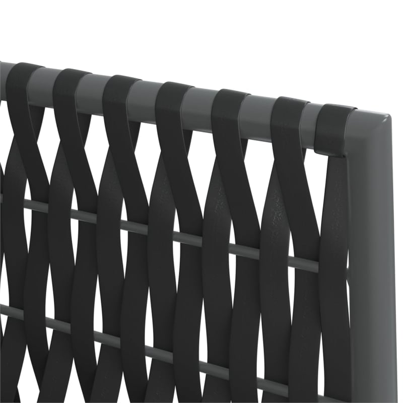 vidaXL Powder-Coated Steel 6-Seater Durable Garden Dining Set in Black