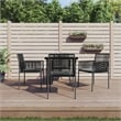 vidaXL Poly Rattan Medium Durable Garden Dining Set in Black
