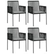 vidaXL Poly Rattan Medium Durable Garden Dining Set in Black