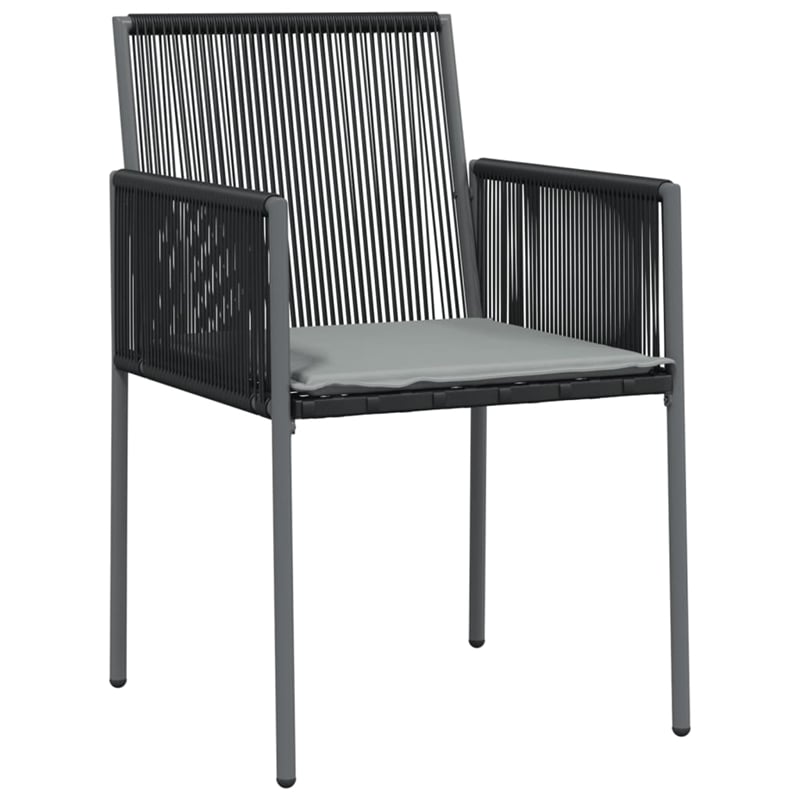 vidaXL Poly Rattan Medium Durable Garden Dining Set in Black