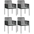 vidaXL Garden Dining Set in Black Poly Rattan 5 Piece