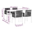 vidaXL Garden Dining Set in Black Poly Rattan 5 Piece