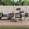 vidaXL Garden Dining Set in Black Poly Rattan 5 Piece
