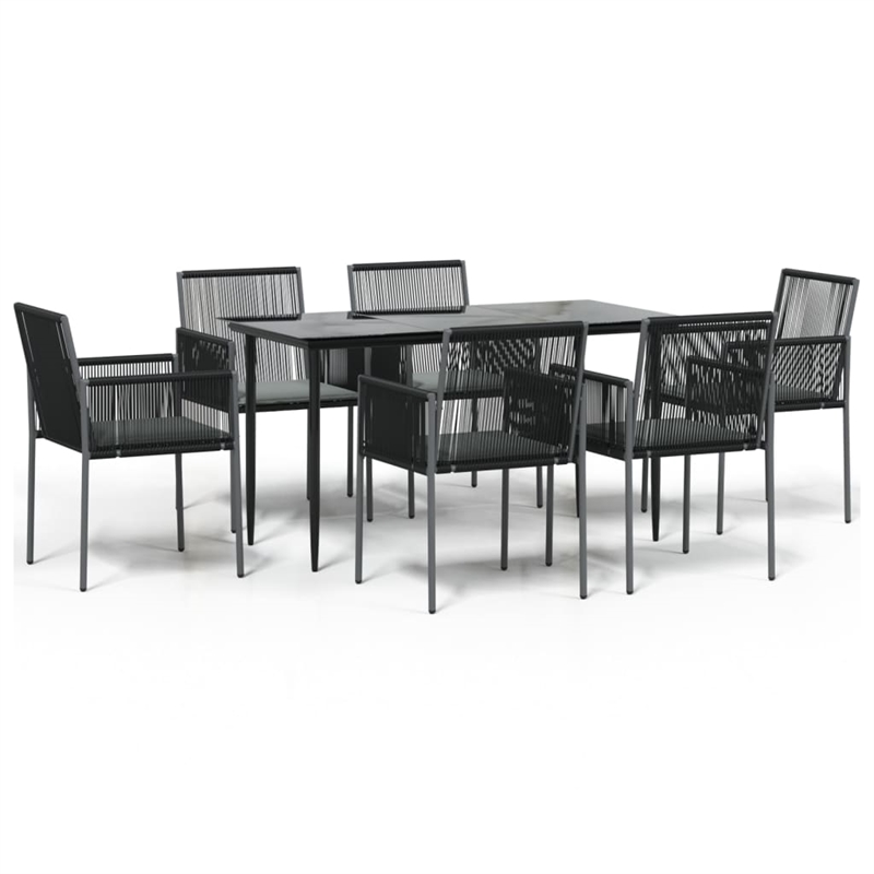 vidaXL Garden Dining Set in Black and in Light Gray