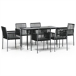 vidaXL Garden Dining Set in Black and in Light Gray