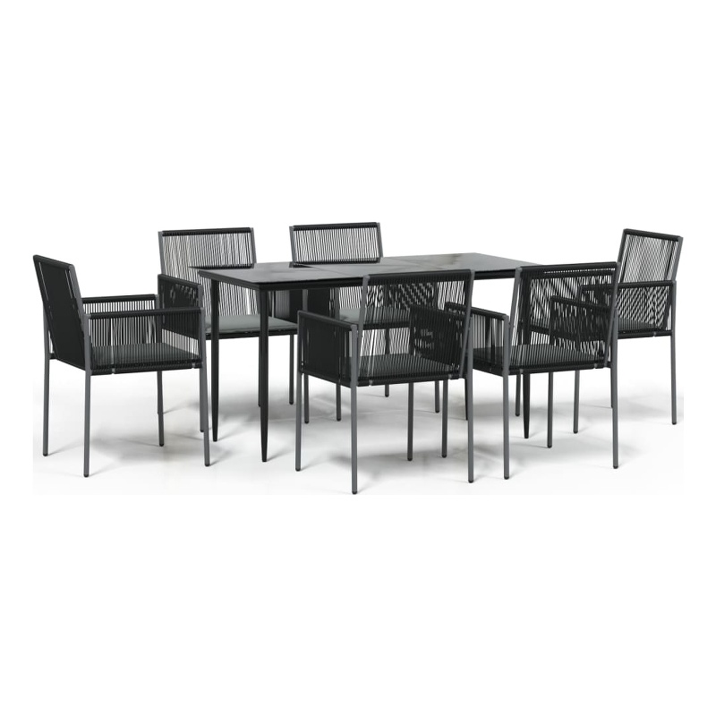 vidaXL Garden Dining Set in Black and in Light Gray