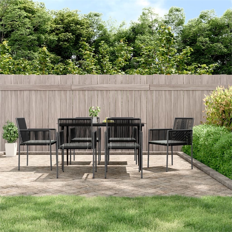 vidaXL Garden Dining Set in Black and in Light Gray