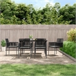 vidaXL Garden Dining Set in Black and in Light Gray