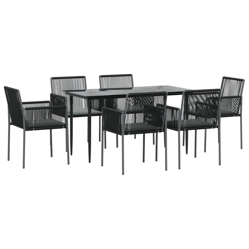 vidaXL Garden Dining Set in Black and in Light Gray
