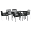 vidaXL Garden Dining Set in Black and in Light Gray