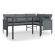 vidaXL Steel/Textilene/Fabric Medium Garden Dining Set in Anthracite/Gray