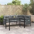 vidaXL Steel/Textilene/Fabric Medium Garden Dining Set in Anthracite/Gray