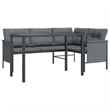 vidaXL Steel/Textilene/Fabric Medium Garden Dining Set in Anthracite/Gray