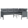 vidaXL Steel/Textilene/Fabric Medium Garden Dining Set in Anthracite/Gray