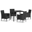 vidaXL Patio Dining Set in Black - Set of 4