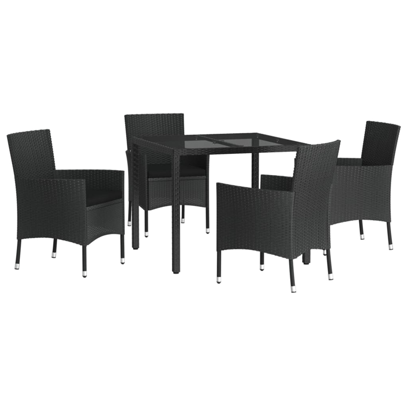 vidaXL Patio Dining Set in Black - Set of 4