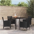 vidaXL Patio Dining Set in Black - Set of 4