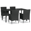 vidaXL Patio Dining Set in Black - Set of 4