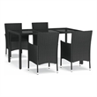 vidaXL Patio Dining Set in Black - Set of 4