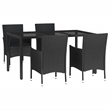 vidaXL Patio Dining Set in Black - Set of 4