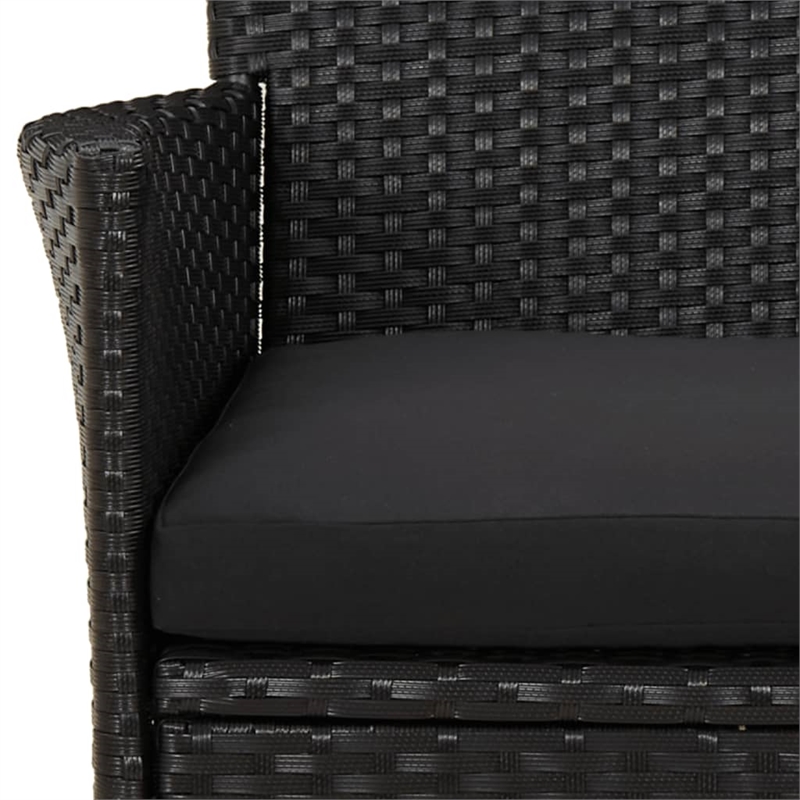 vidaXL Patio Dining Set in Black - Set of 4