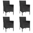 vidaXL Patio Dining Set in Black - Set of 4