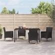 vidaXL Patio Dining Set in Black - Set of 4
